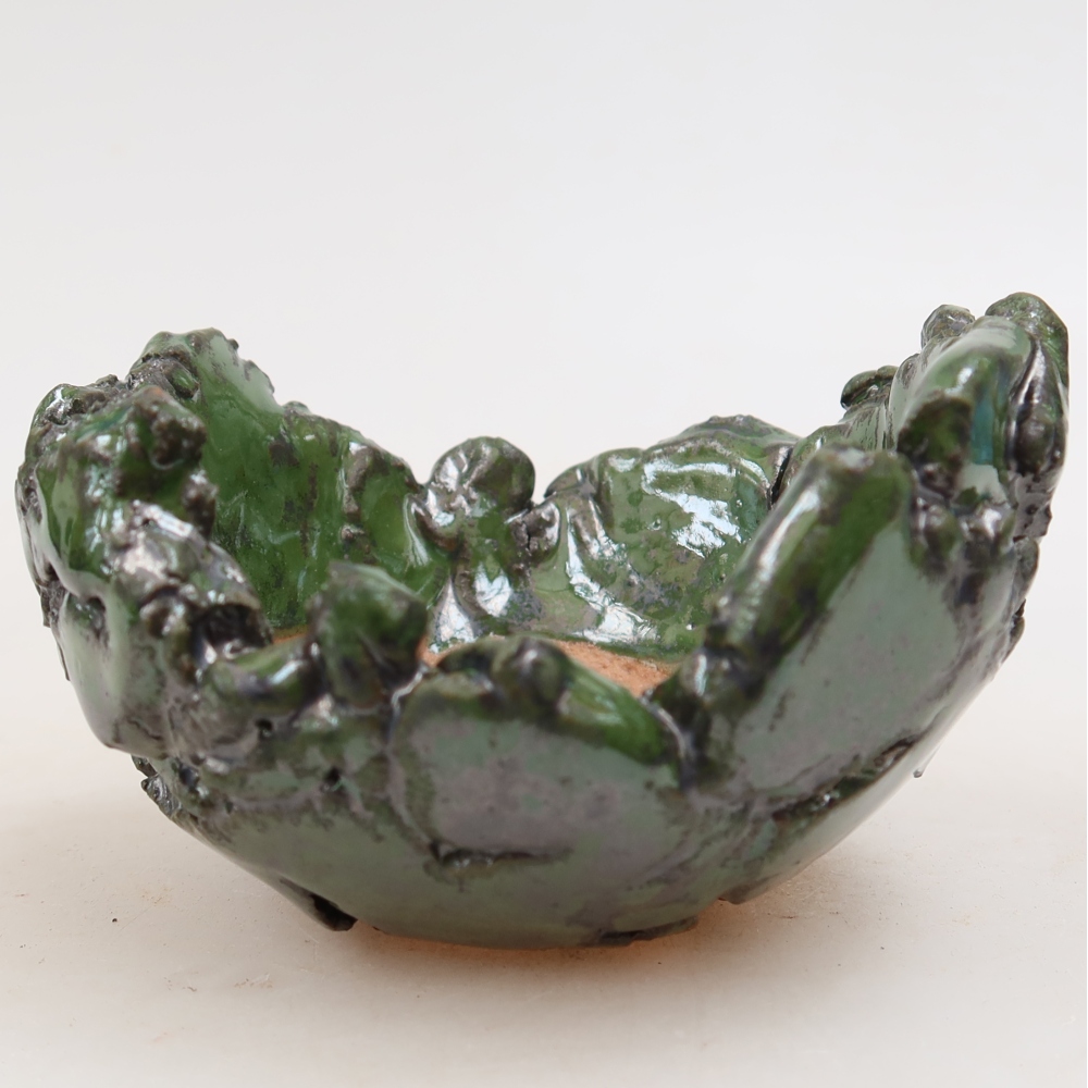 Coquille en céramique  9,5 x 9 x 6 cm, couleur verte