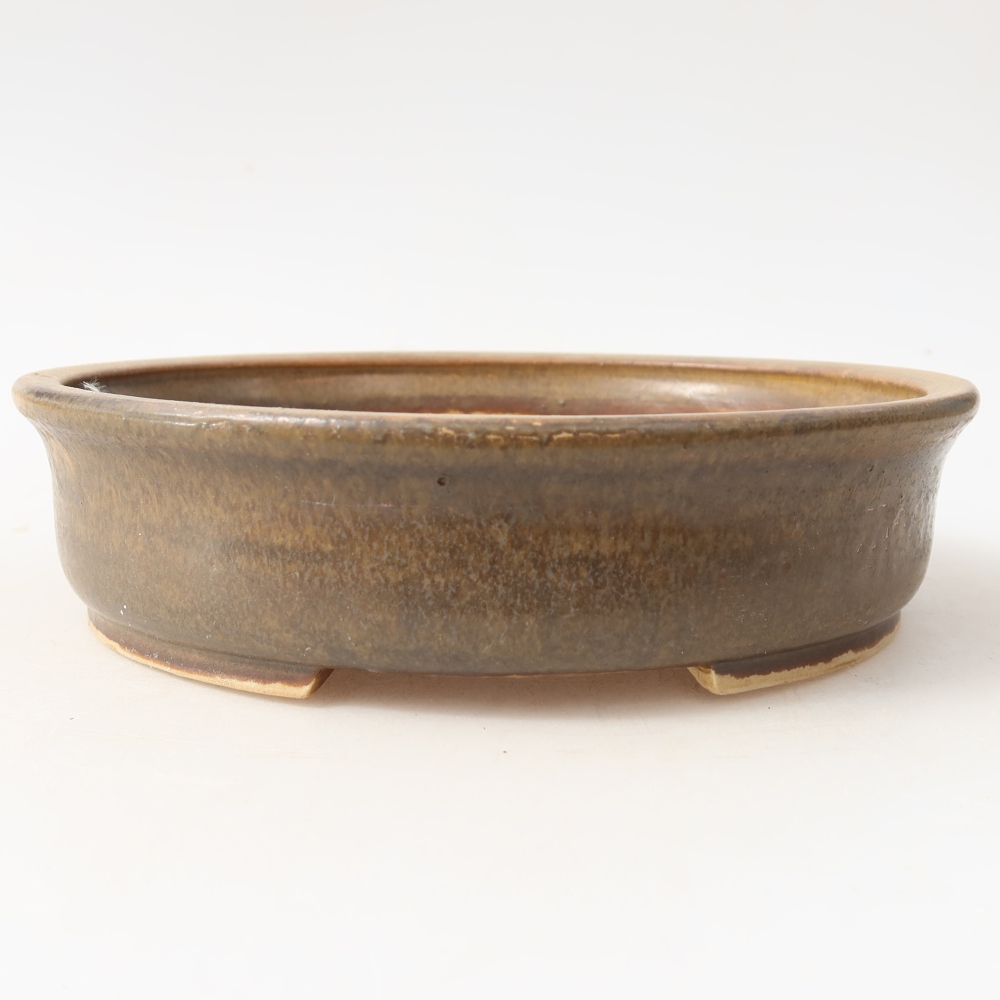 Bol à bonsaï en céramique 17,5 x 16 x 4,5 cm, brun