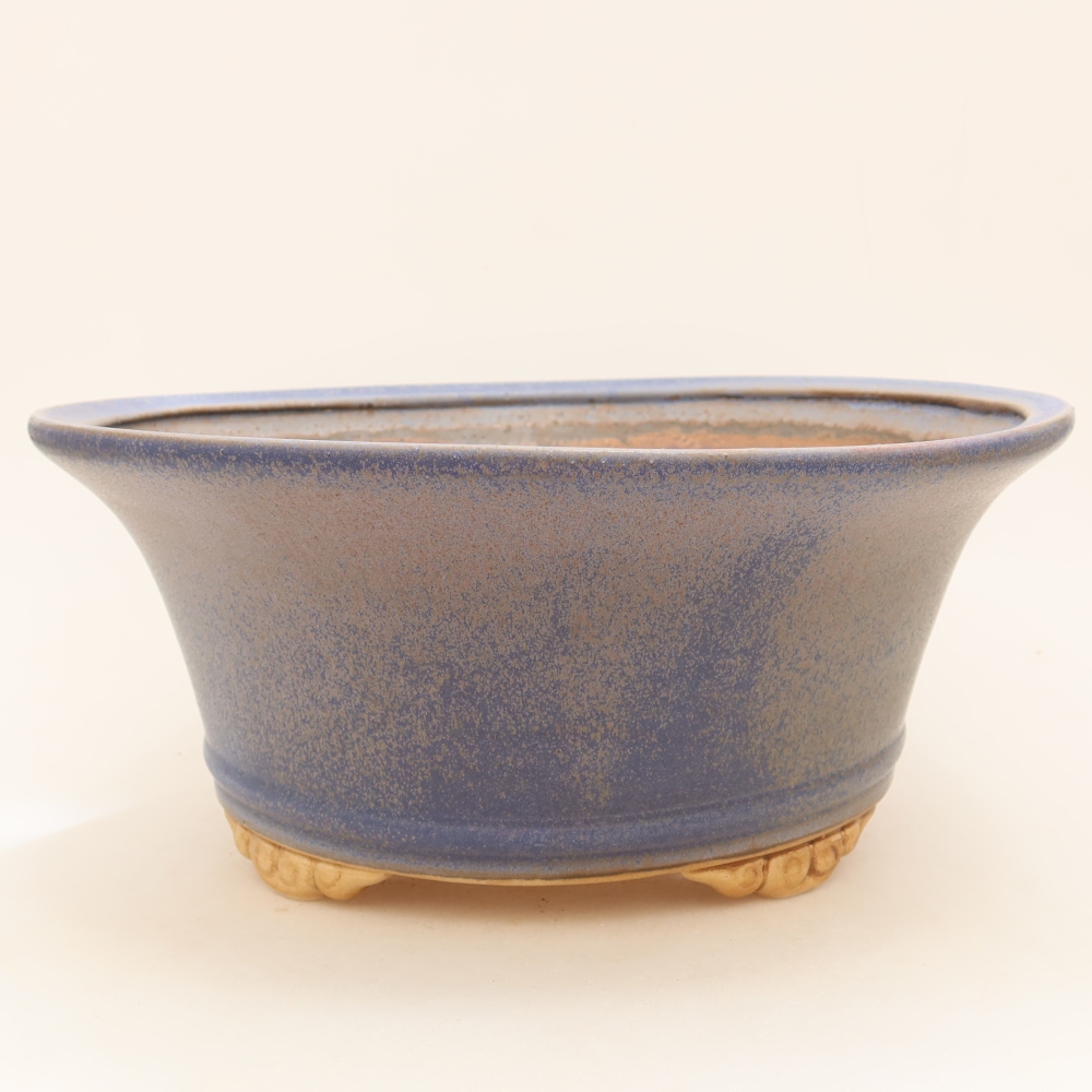 Pot à bonsaï en céramique 29 x 29 x 12 cm, couleur bleue