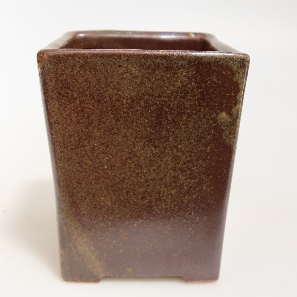 Bol à bonsaï en céramique 7,5 x 7,5 x 9,5 cm, brun