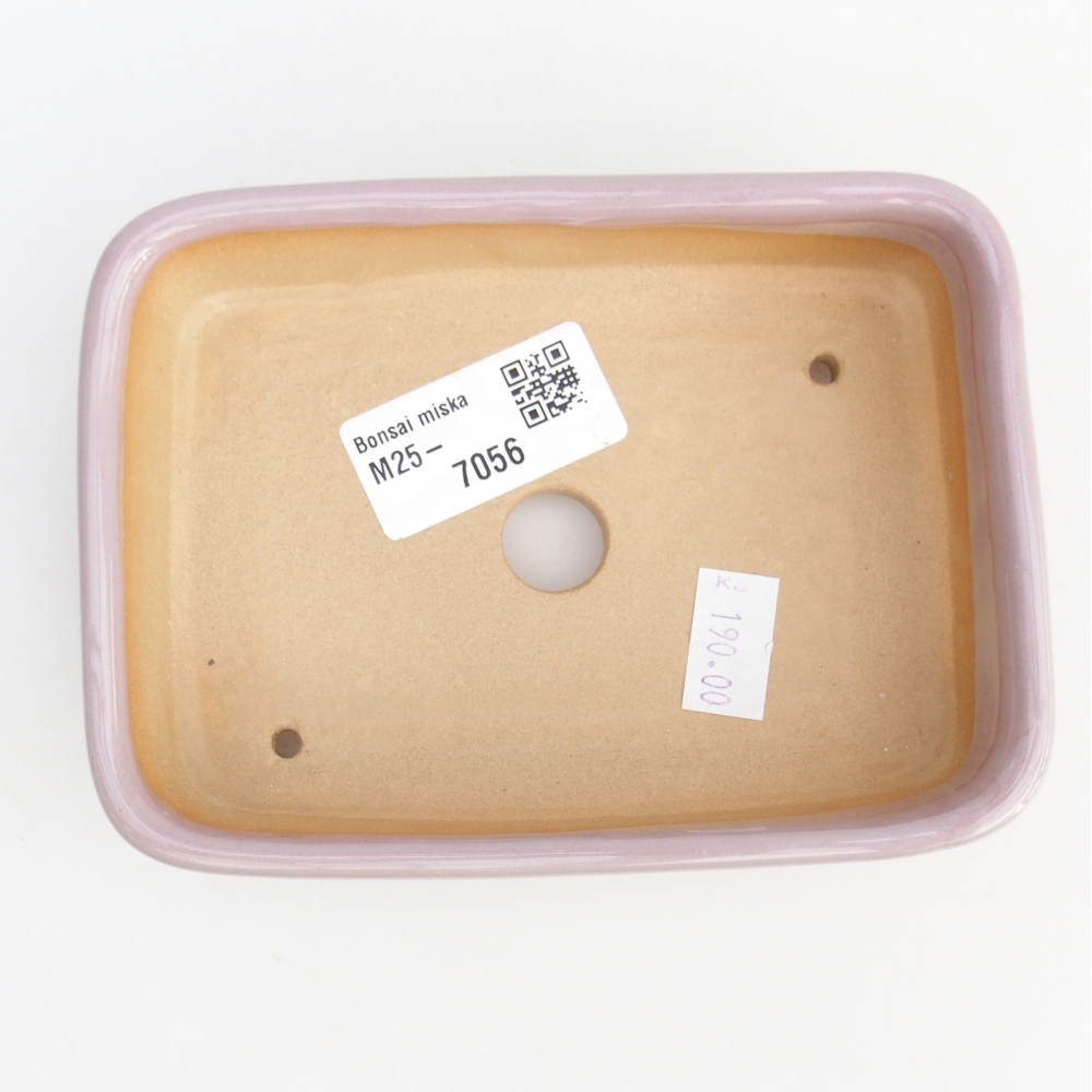 Bol à bonsaï en céramique 12,5 x 9,5 x 3,5 cm, rose