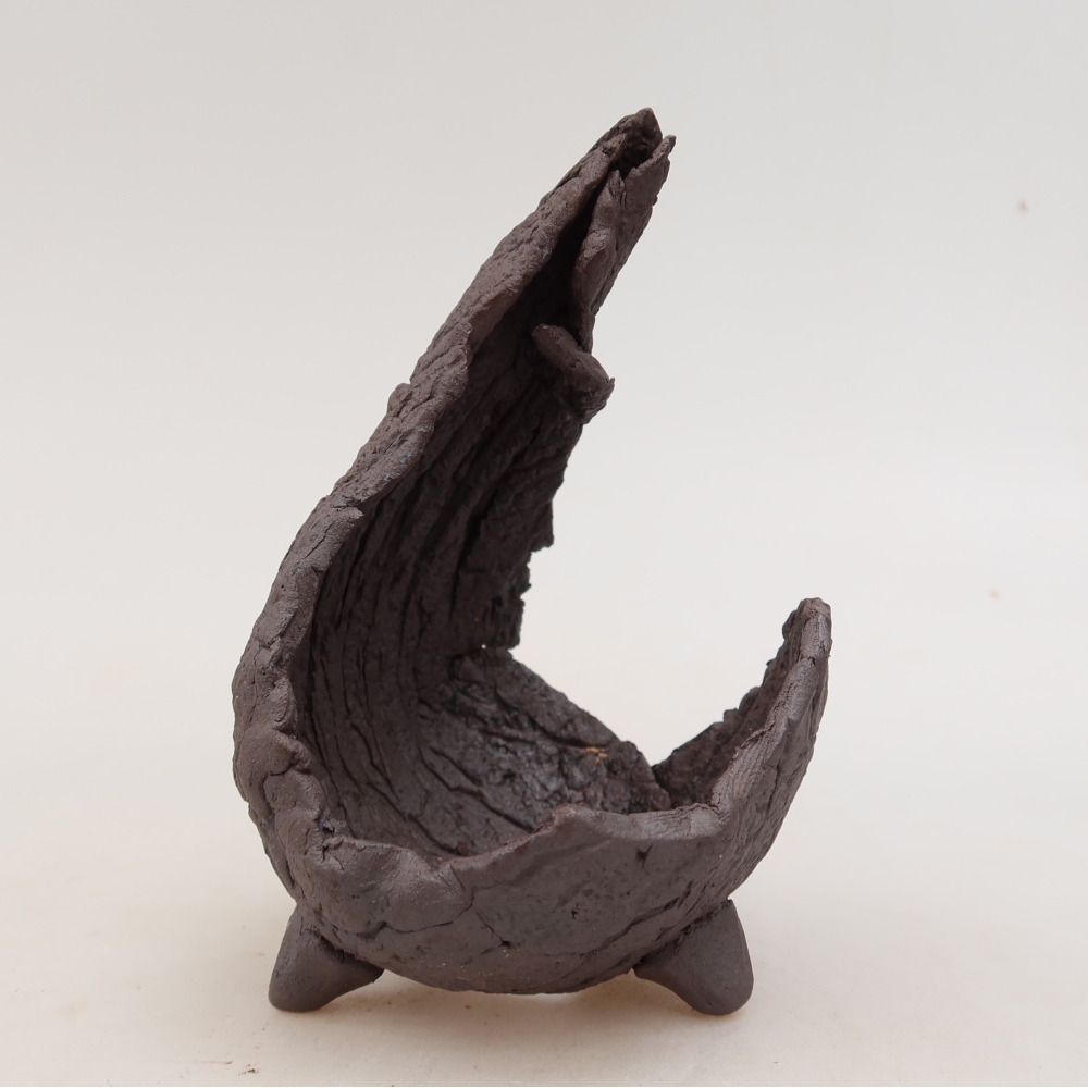 Coquille en céramique  7,5 x 8 x 13 cm, couleur marron