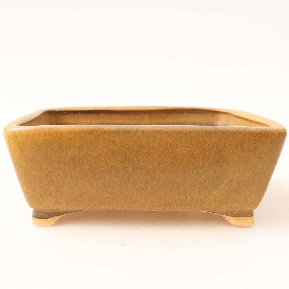 Pot à bonsaï en céramique 13,5 x 11 x 5 cm, couleur marron