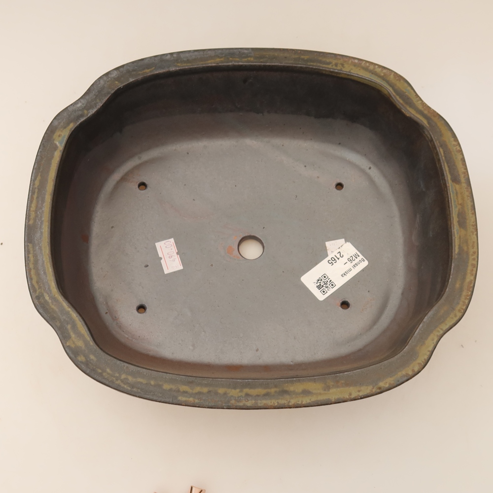 Pot à bonsaï en céramique 24,5 x 21 x 7,5 cm, couleur marron