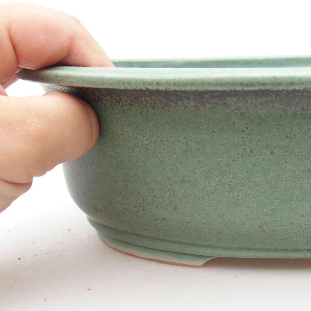 Bol à bonsaï en céramique 23 x 19,5 x 7 cm, vert