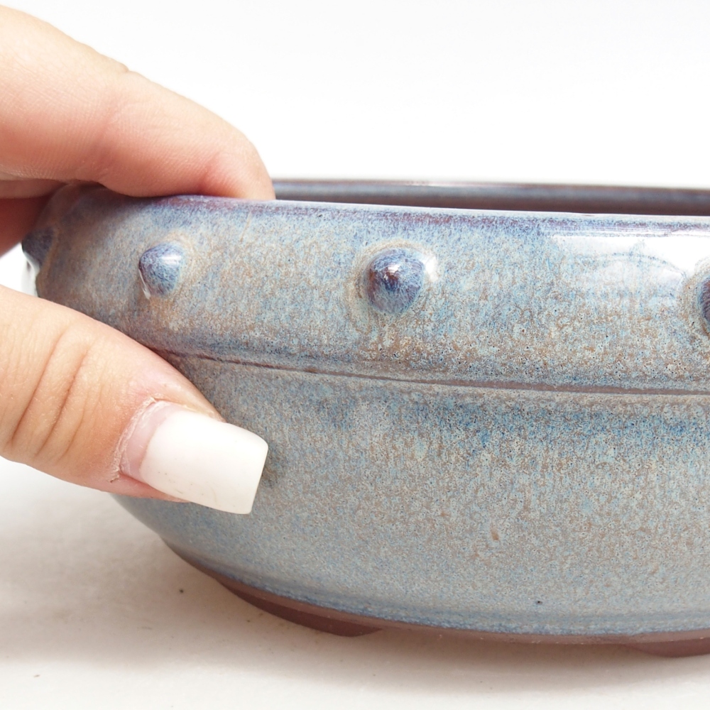Bol à bonsaï en céramique 18 x 18 x 7 cm, couleur bleu