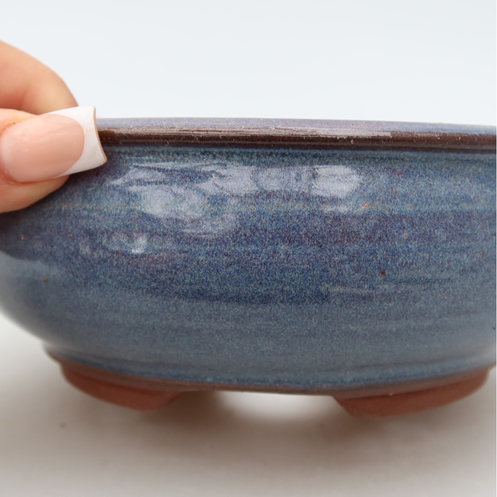 Bol à bonsaï en céramique 16 x 16 x 5 cm, couleur bleu