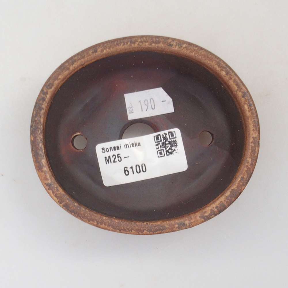 Bol à bonsaï en céramique 10 x 8,5 x 4 cm, brun