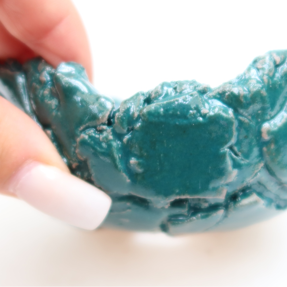 Coquille en céramique  10,5 x 10 x 5,5 cm, couleur verte