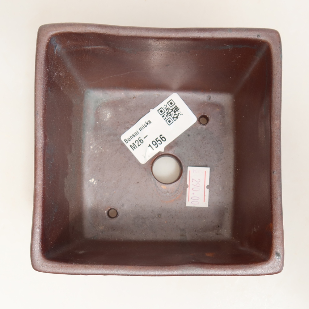 Pot à bonsaï en céramique 10,5 x 10,5 x 6,5 cm, couleur métallique