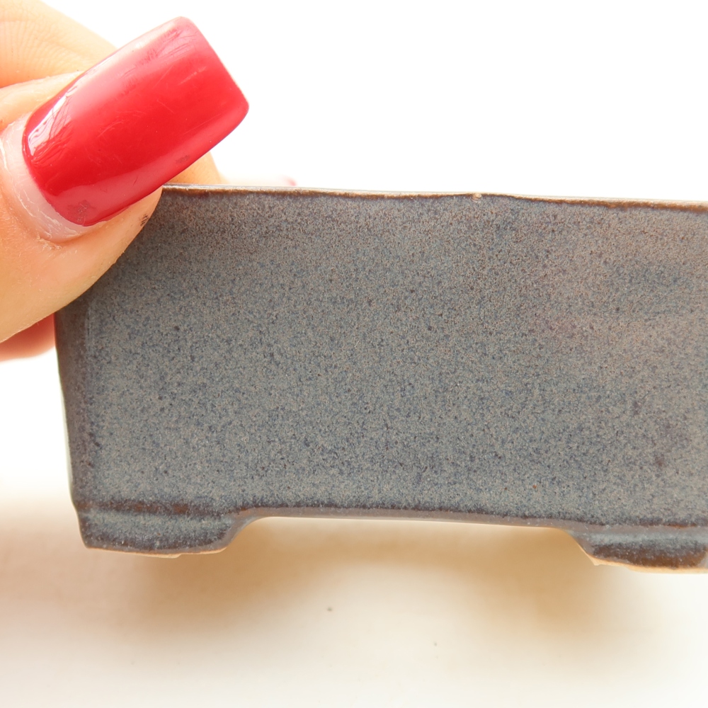 Pot à bonsaï en céramique 6,5 x 5,5 x 3,5 cm, couleur grise