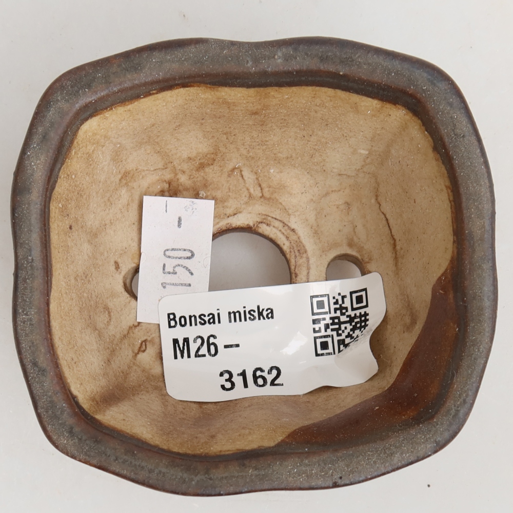 Bol à bonsaï en céramique 7 x 7 x 3,5 cm, brun