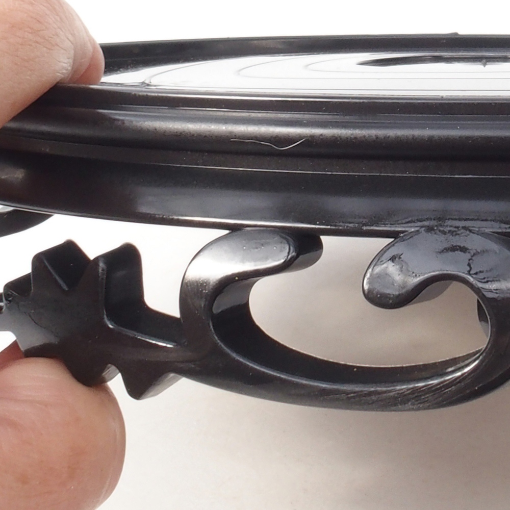 Table à bonsaï en plastique ronde 21 x 21 x 5 cm, noire