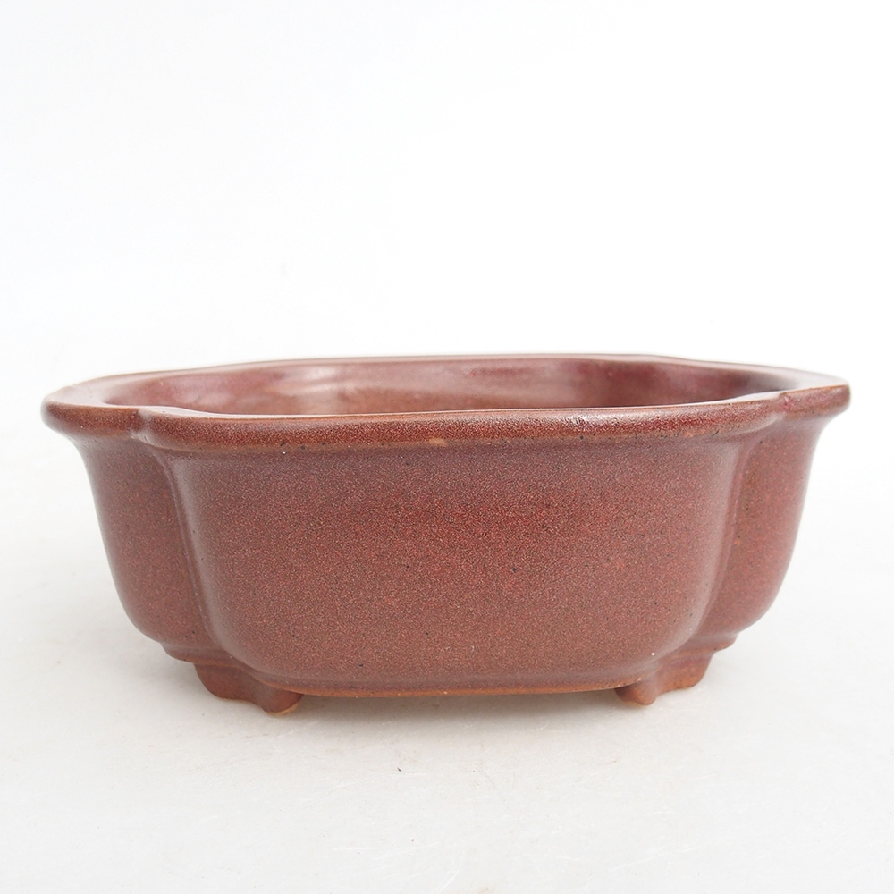 Bol à bonsaï en céramique 13 x 10,5 x 5,5 cm, bordeaux