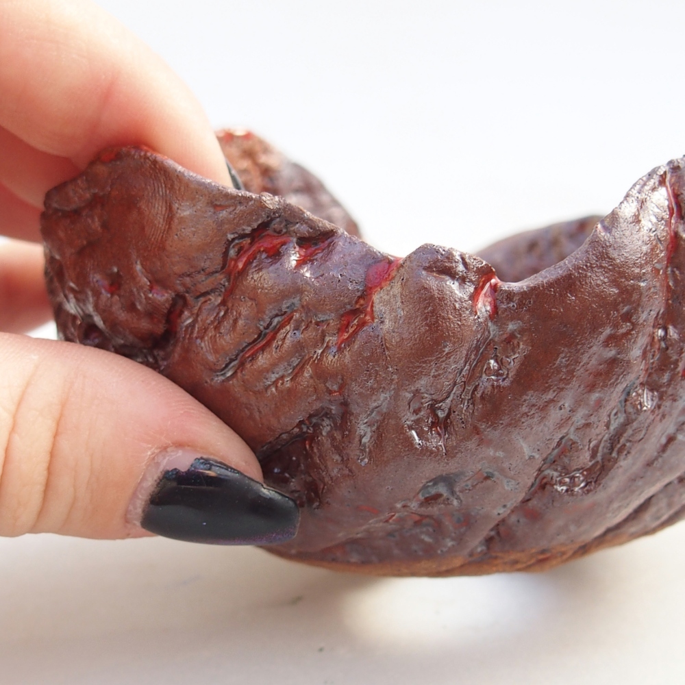 Coquille en céramique 10 x 9,5 x 6 cm , couleur marron