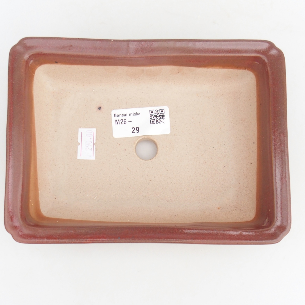 Bol à bonsaï en céramique 18 x 13,5 x 4,5 cm, bordeaux