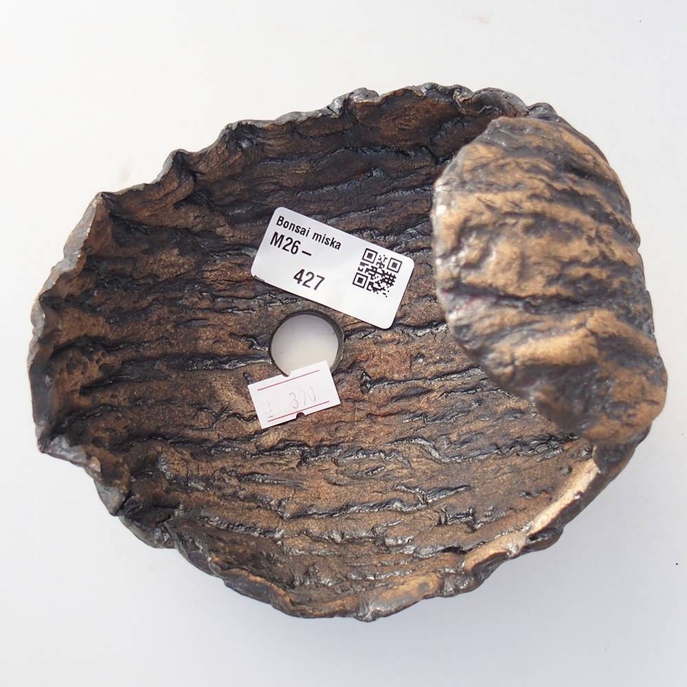 Coquille en céramique 13 x 12,5 x 12,5 cm , couleur marron