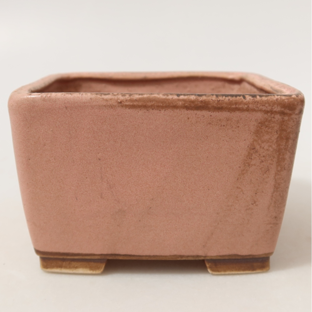 Bol à bonsaï en céramique 10,5 x 10,5 x 7 cm, rose