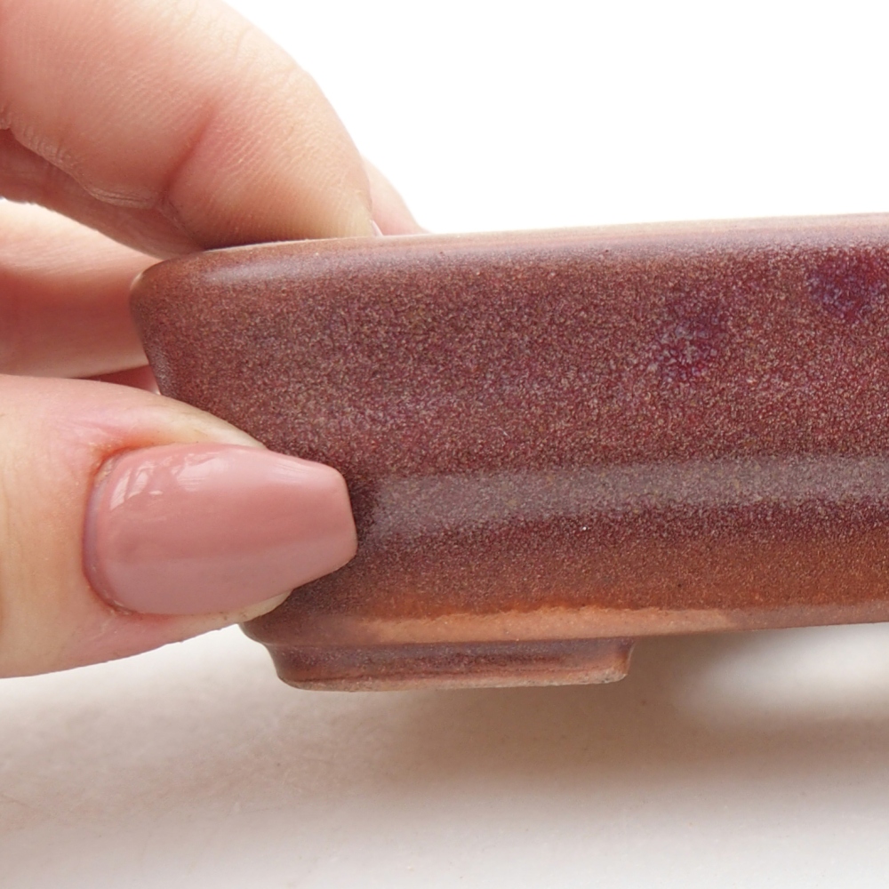 Bol à bonsaï en céramique 11 x 8 x 3 cm, bordeaux