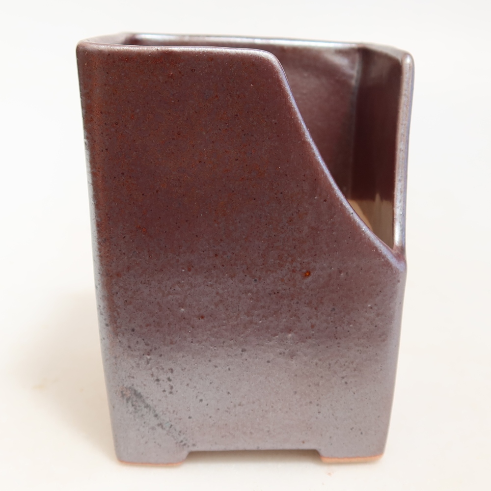 Pot à bonsaï en céramique 8 x 8 x 10 cm, couleur métallique