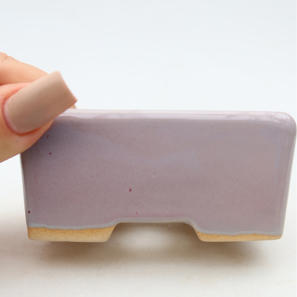 Pot à bonsaï en céramique 8,5 x 7 x 4 cm, couleur violette