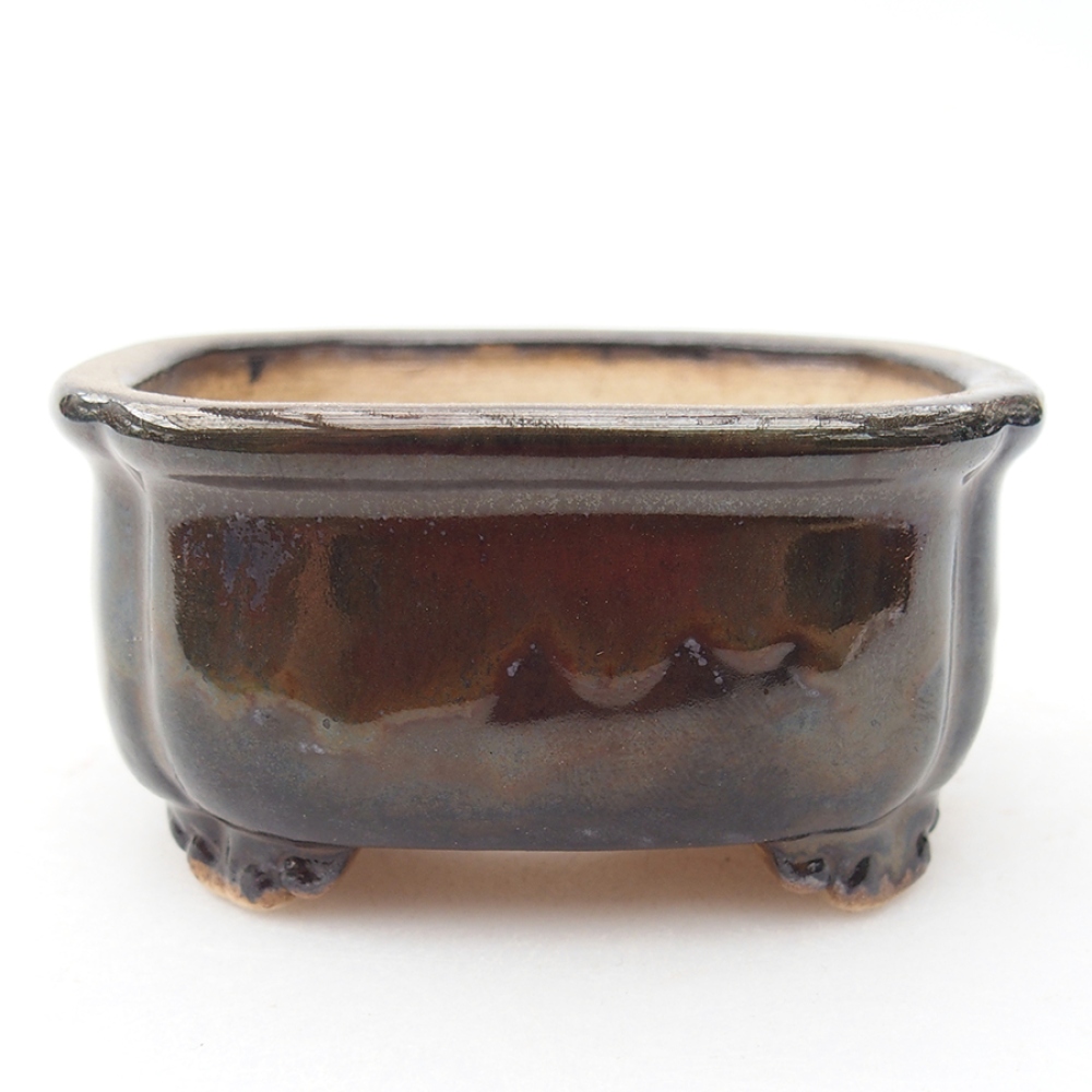 Bol à bonsaï en céramique 7,5 x 7 x 4 cm, couleur noire