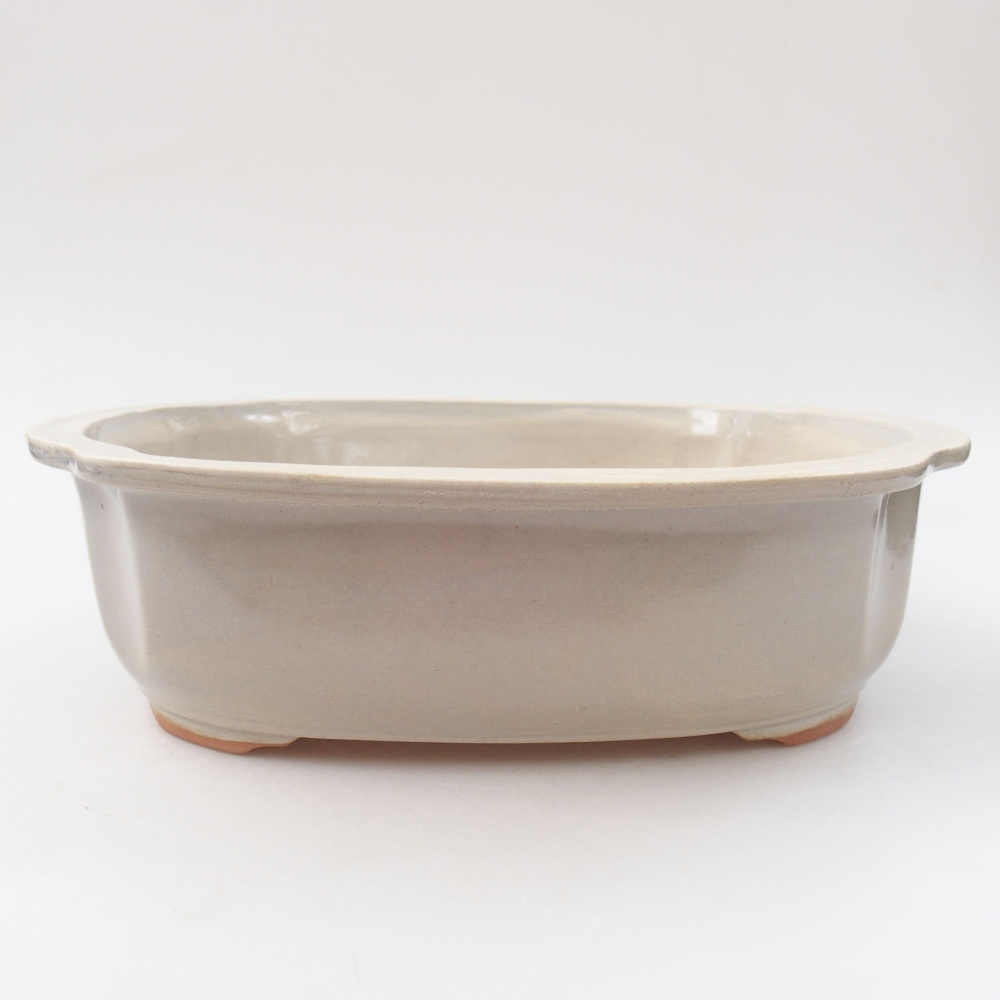 Bol à bonsaï en céramique 24,5 x 21 x 7 cm, couleur beige