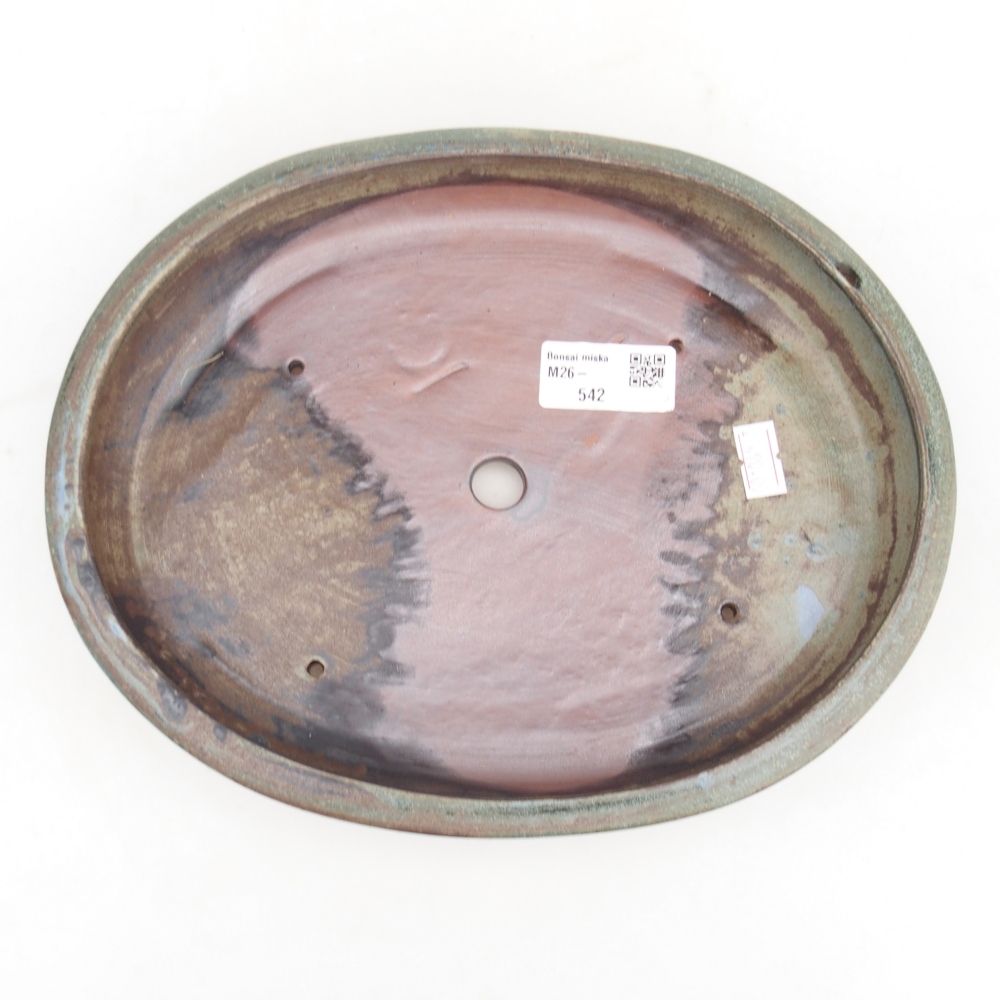 Bol à bonsaï en céramique 24,5 x 20 x 4 cm, vert