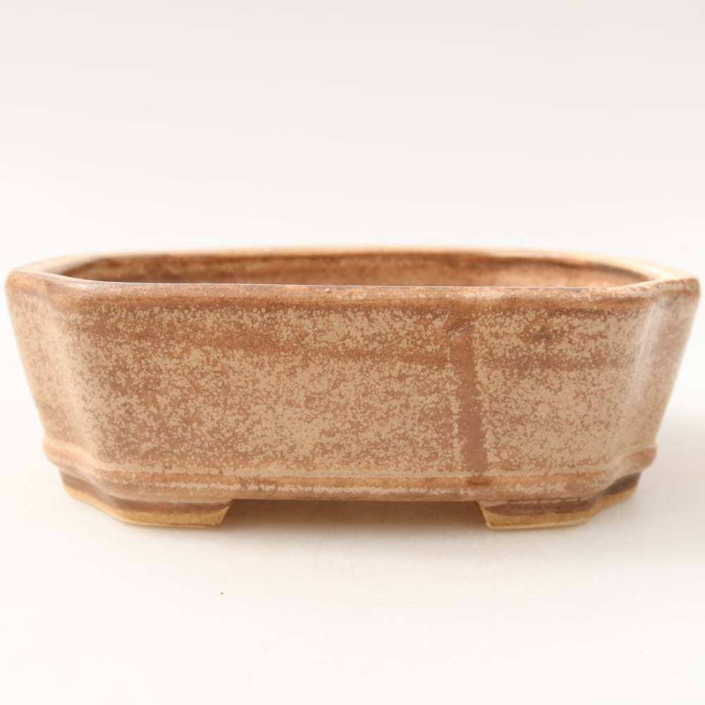 Pot à bonsaï en céramique 13,5 x 11,5 x 4 cm, couleur rose