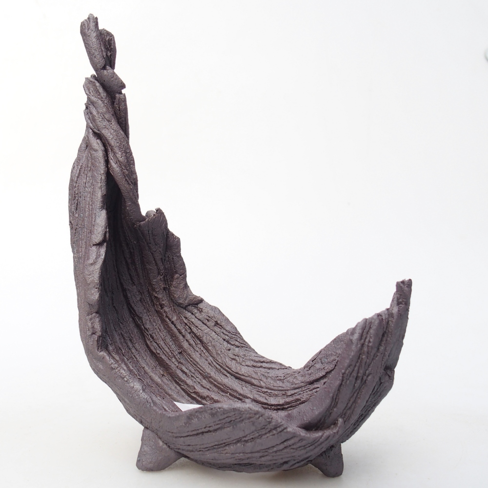 Coquille en céramique 11 x 6,5 x 14,5 cm , couleur métallique