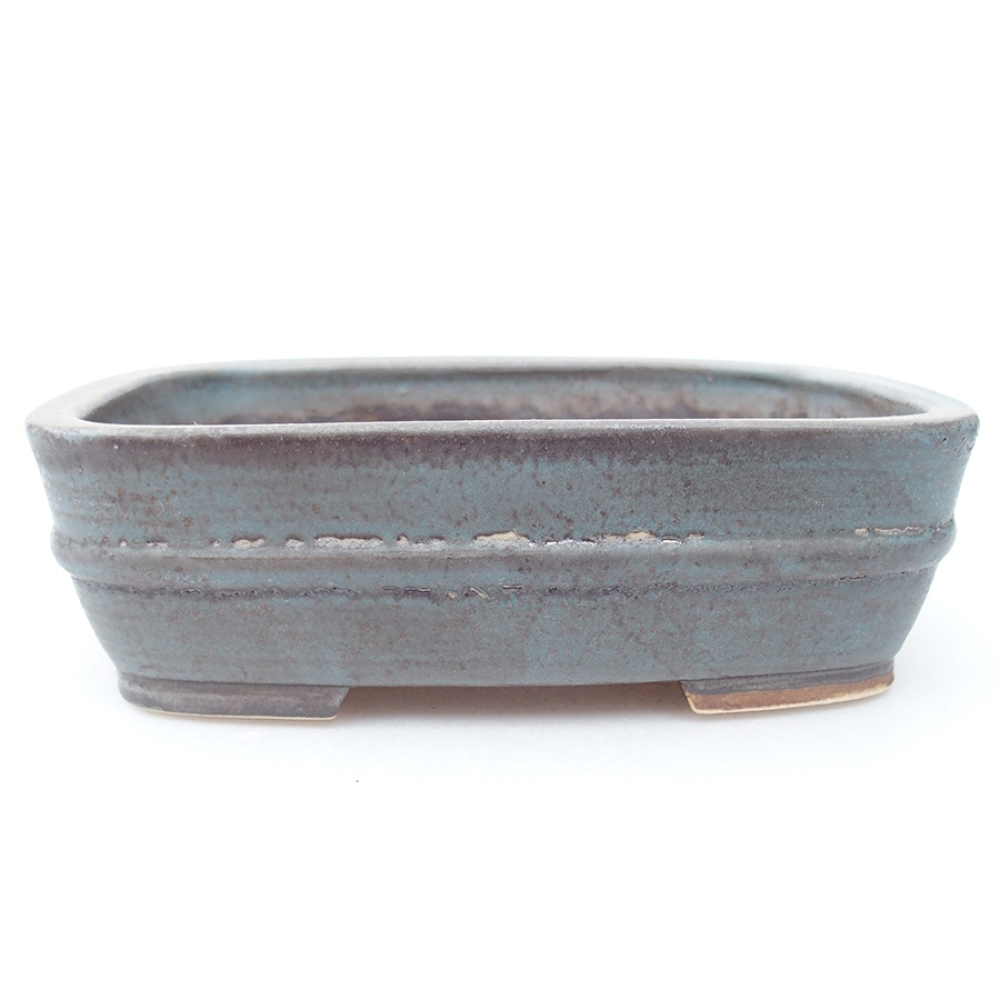 Bol à bonsaï en céramique 14,5 x 11,5 x 4 cm, couleur bleu