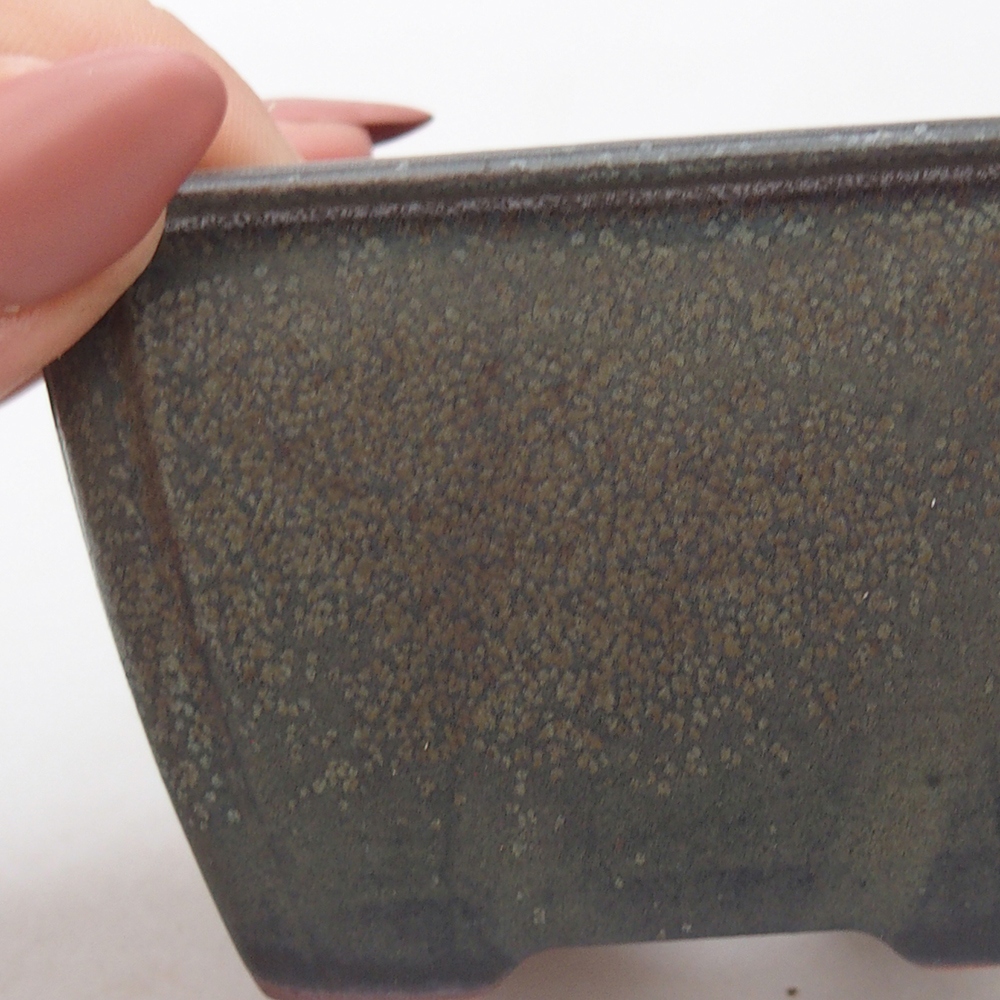 Bol à bonsaï en céramique 8,5 x 8,5 x 5 cm, gris