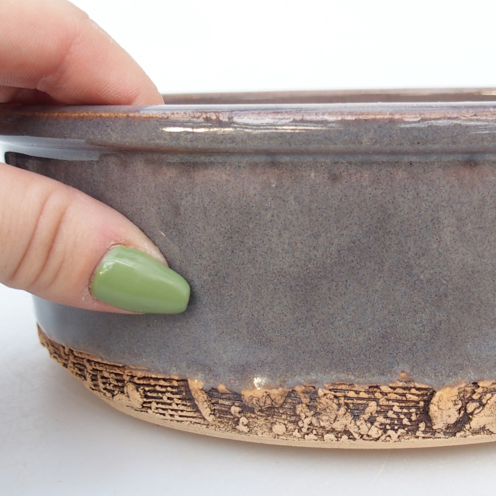 Bol bonsaï en céramique 19 x 19 x 6,5 cm, gris