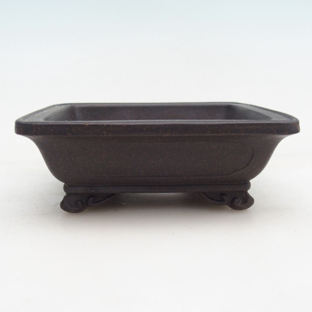 Bol à bonsaï en céramique 12 x 11 x 4,5 cm, couleur ocre brunâtre