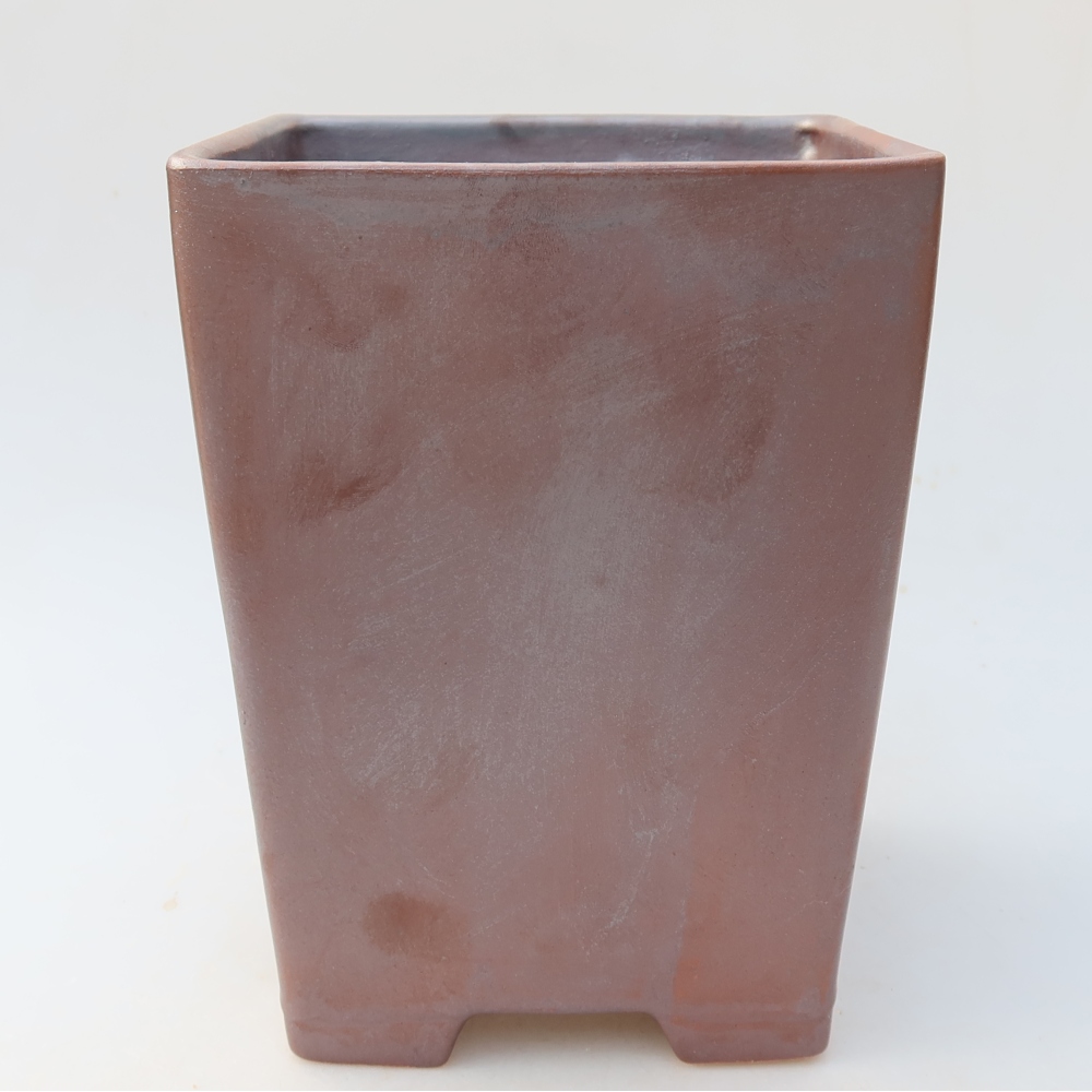 Bol à bonsaï en céramique 15 x 15 x 19,5 cm, couleur métal