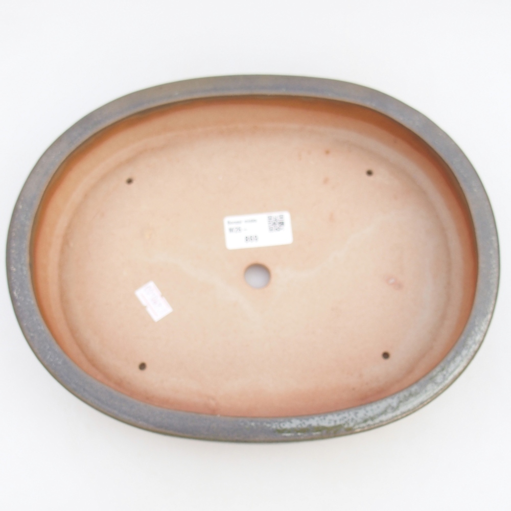 Bol à bonsaï en céramique 26,5 x 21 x 5 cm, vert-brun