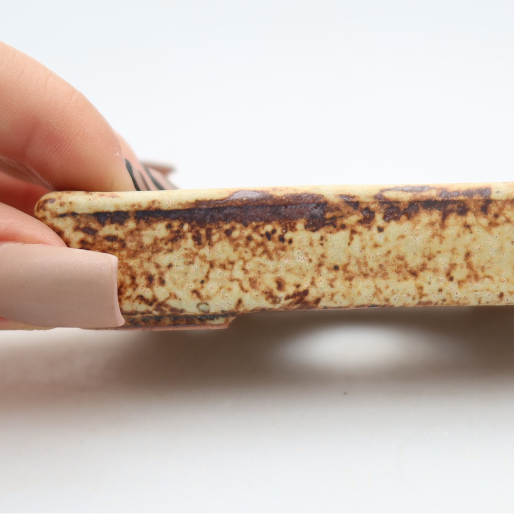 Bol à bonsaï en céramique 10 x 7 x 2 cm, couleur beige