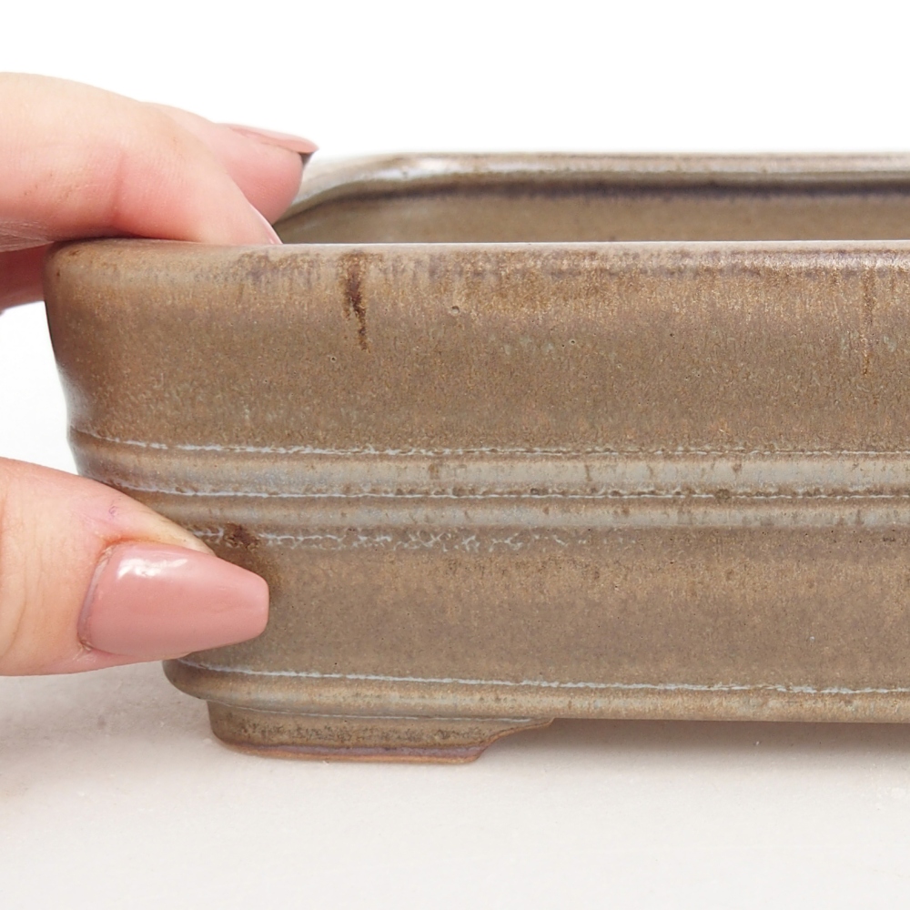 Bol à bonsaï en céramique 16,5 x 12 x 5,5 cm, bleu-gris