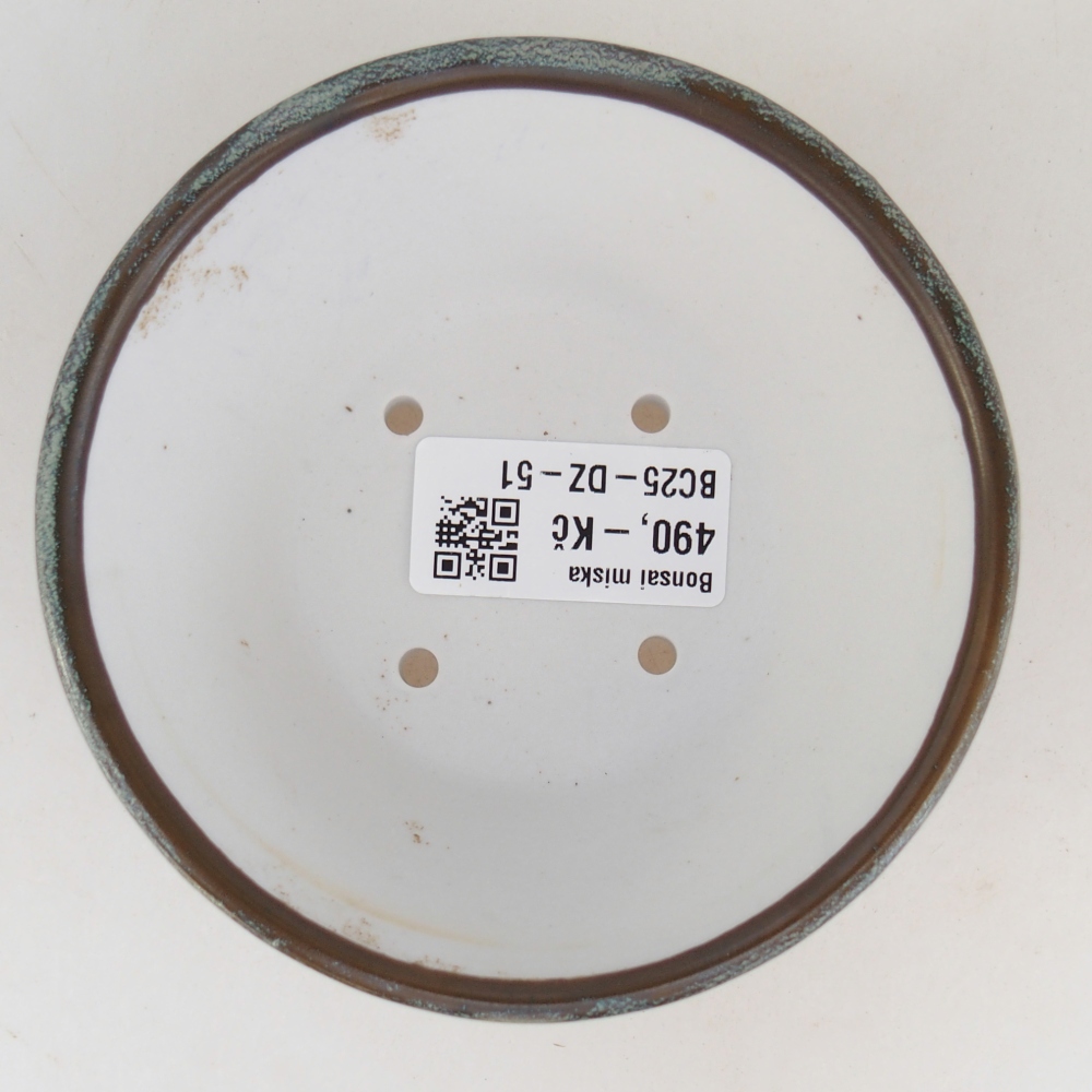 Bol à bonsaï en céramique 10,5 x 10,5 x 5 cm, vert