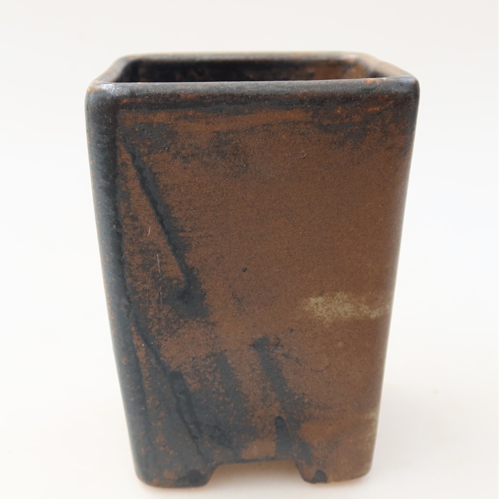 Bol à bonsaï en céramique 7,5 x 7,5 x 10,5 cm, brun
