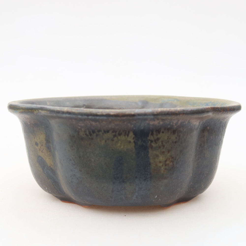 Pot à bonsaï en céramique 13,5 x 11 x 6 cm, couleur marron