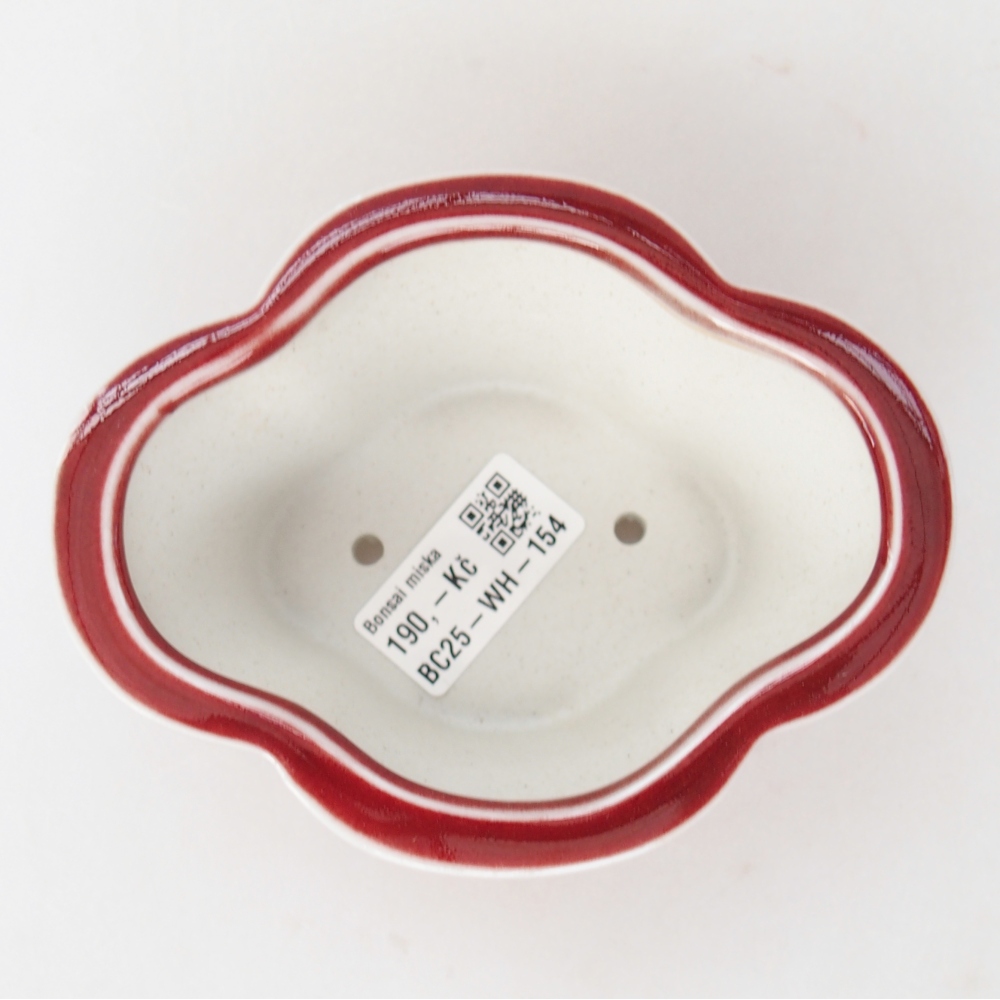 Bol à bonsaï en céramique 12,5 x 10 x 5,5 cm, couleur rouge