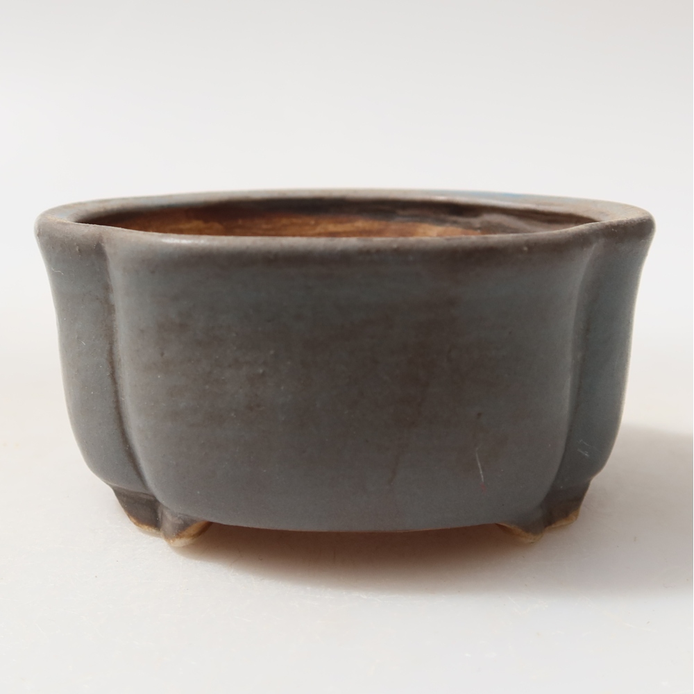 Pot à bonsaï en céramique 8 x 7,5 x 3,5 cm, couleur bleue