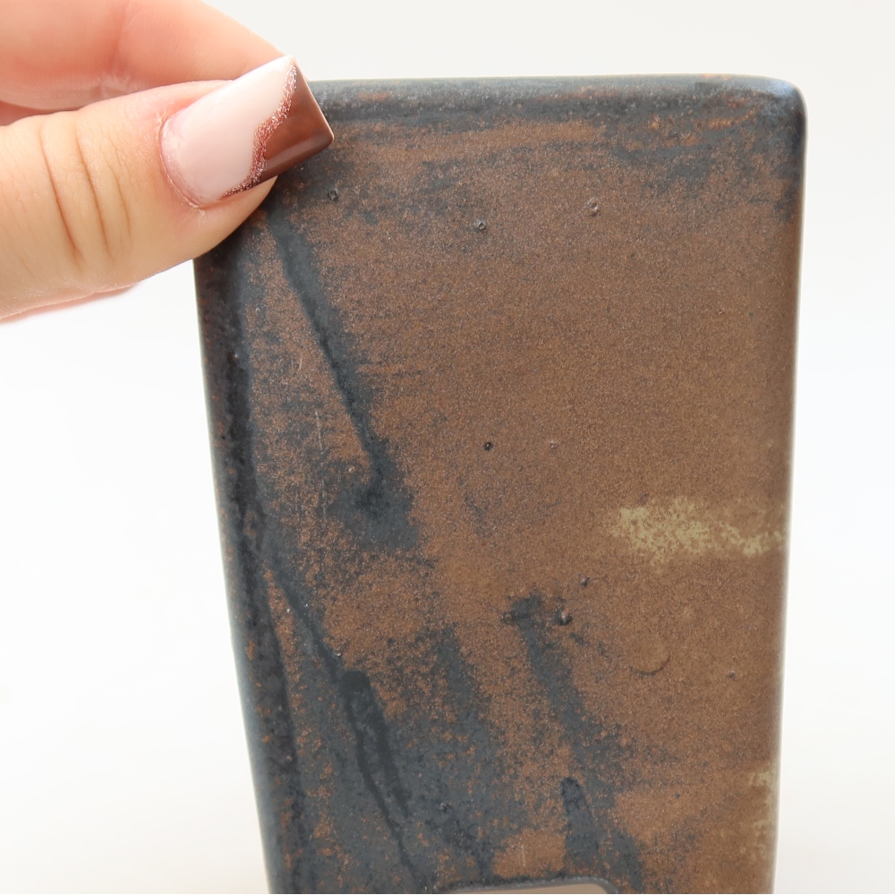 Bol à bonsaï en céramique 7,5 x 7,5 x 10,5 cm, brun