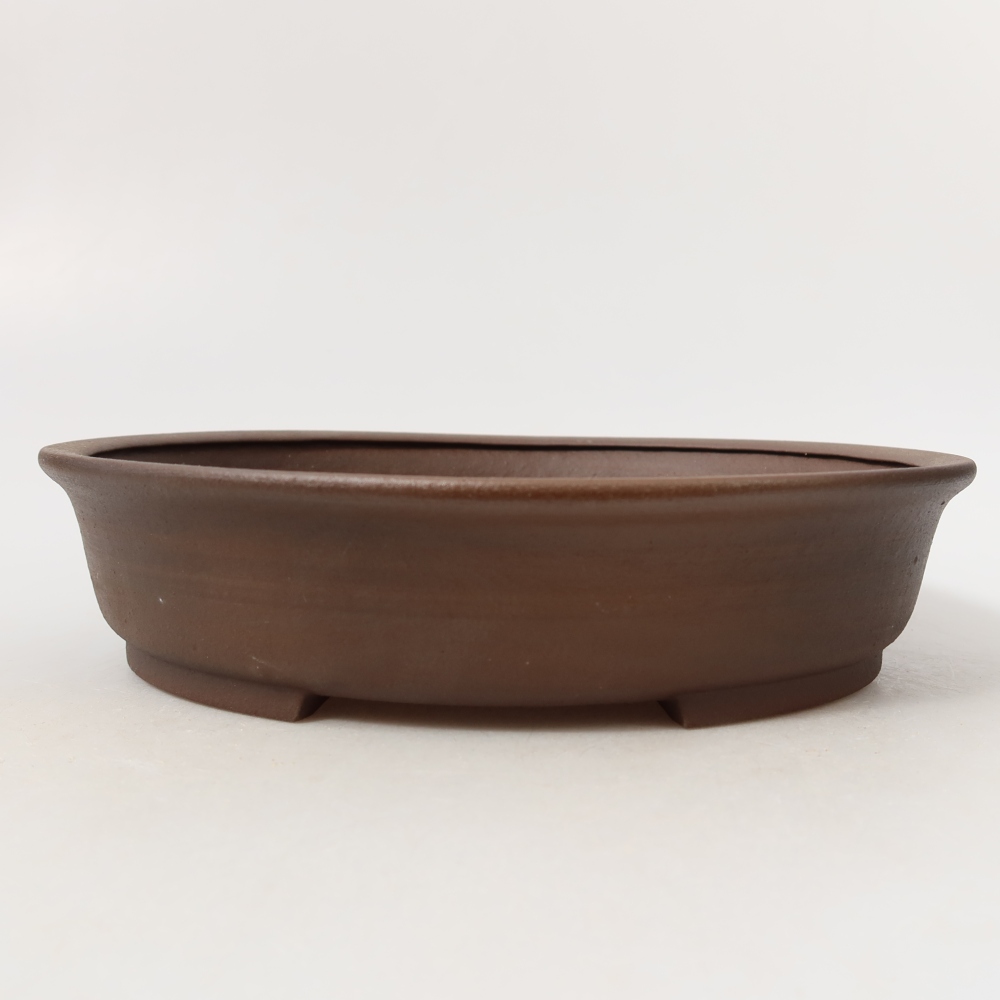 Pot à bonsaï en céramique 21 x 19 x 5 cm, couleur marron