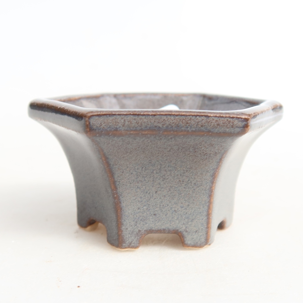 Pot à bonsaï en céramique, 5,5 x 5 x 3 cm, couleur grise