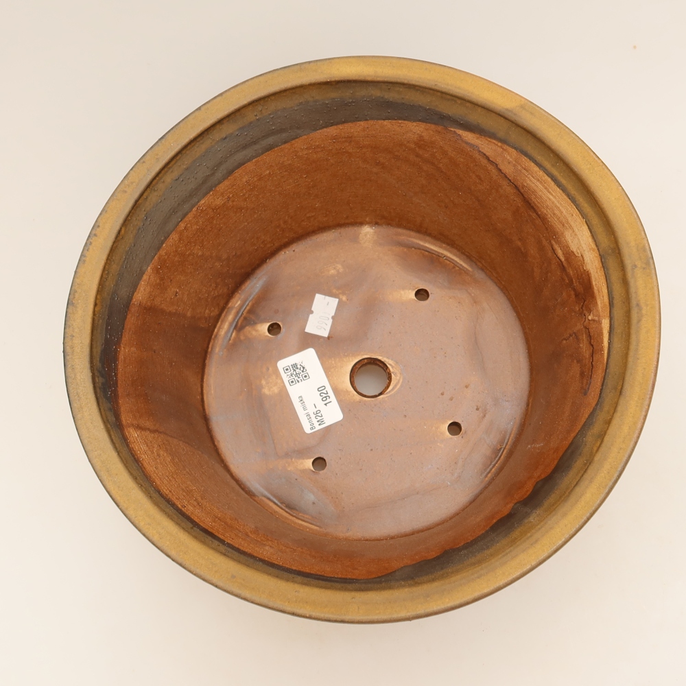 Pot à bonsaï en céramique 24,5 x 24,5 x 11 cm, couleur marron