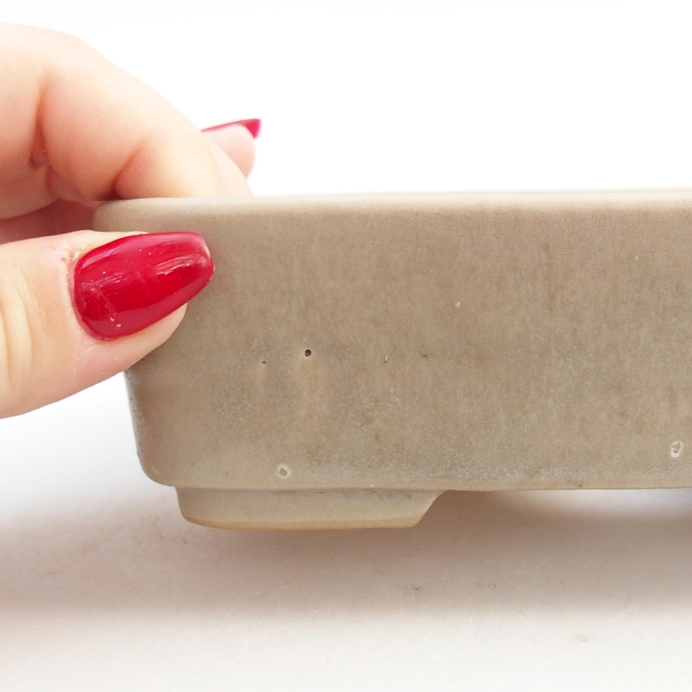 Bol à bonsaï en céramique 14,5 x 10,5 x 4,5 cm, couleur beige