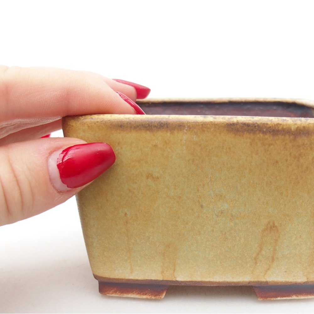 Bol à bonsaï en céramique 8,5 x 8,5 x 5,5 cm, vert