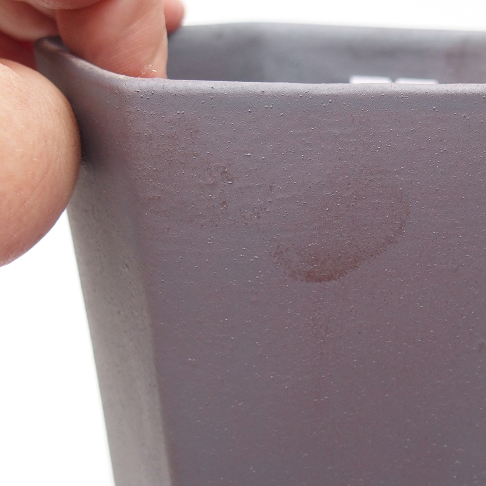 Bol à bonsaï en céramique 13 x 11,5 x 17 cm, couleur métal